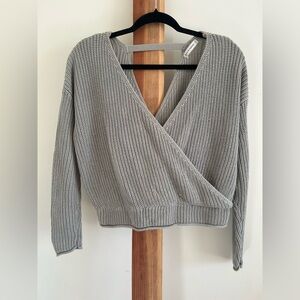 moon & madison Green V-Neck Sweater